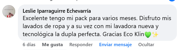Comentario real de clienta Eco Klin #16