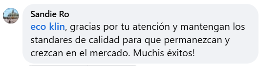 Comentario real de clienta Eco Klin #27