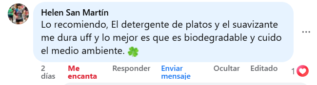 Comentario real de clienta Eco Klin #41