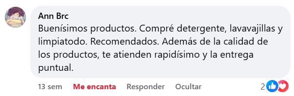 Comentario real de clienta Eco Klin #53