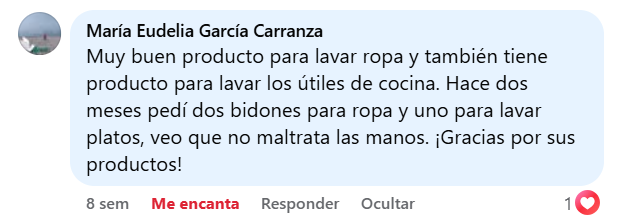 Comentario real de clienta Eco Klin #73
